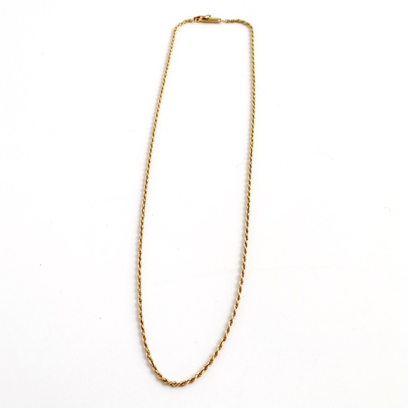 Vintage Jewelry - 14k Gold Rope Chain Necklace Vintage 14kt Yellow